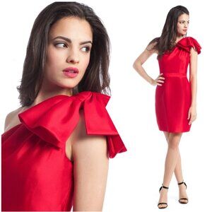 Shoshanna Amber Silk One Shoulder Bow Mini Dress in size 4
